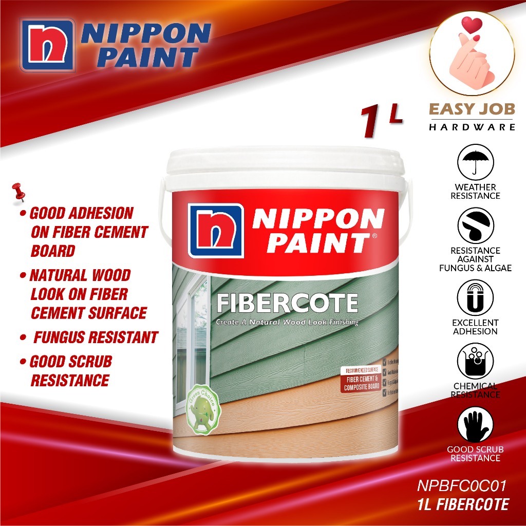 🔥 Nippon Fibercote 1L Acrylic Paint Varnish Wood Varnish Waterproof ...