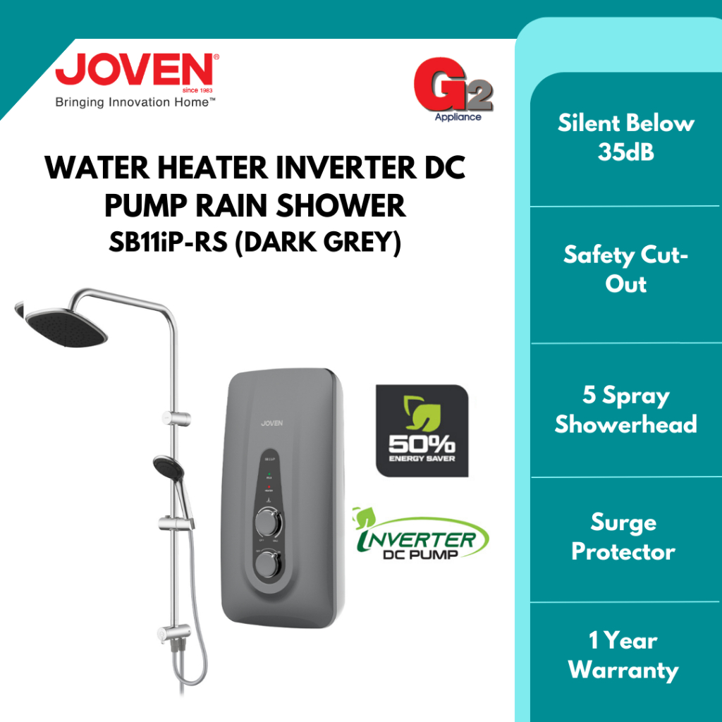 JOVEN RAIN SHOWER WATER HEATER WITH DC PUMP SB11iPRS JOVEN WARRANTY