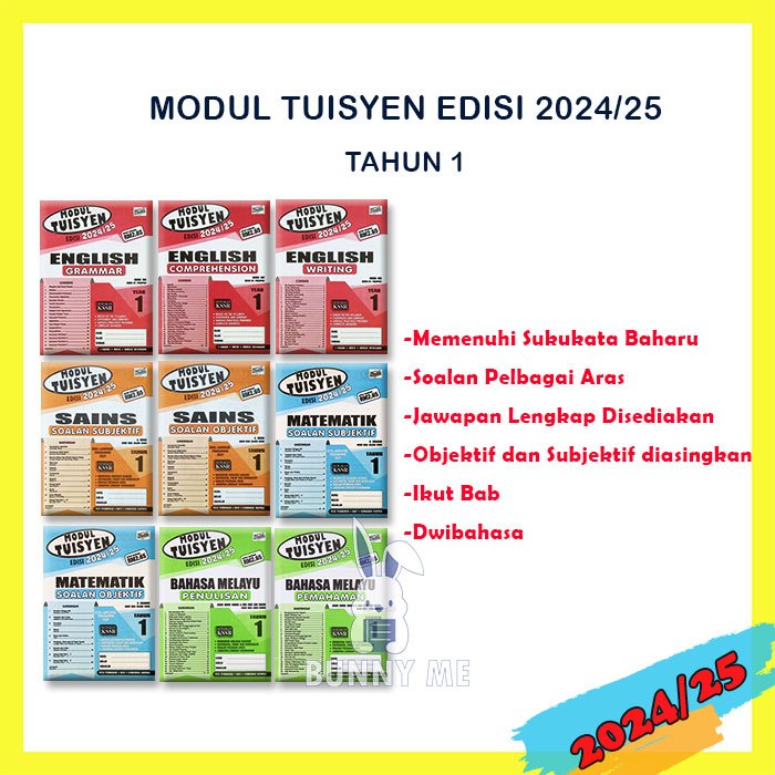 [BUNNY] 2024 BUKU LATIHAN : MODUL TUISYEN EDISI 2024/25 TAHUN 1 KSSR ...