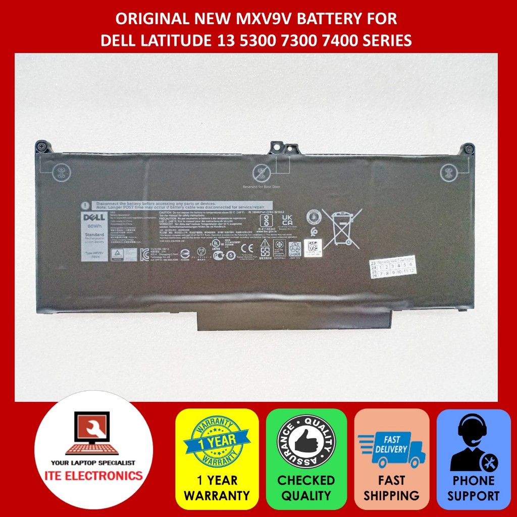 ORIGINAL NEW MXV9V BATTERY FOR DELL LATITUDE 13 5300 7300 7400 SERIES ...