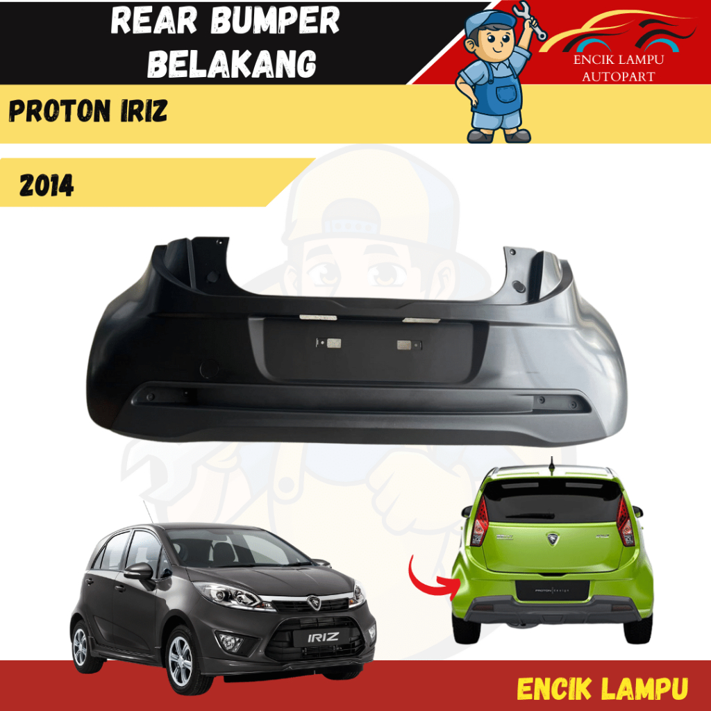 Proton Iriz 2014 Rear Bumper Belakang 100% New High Quality | Shopee ...