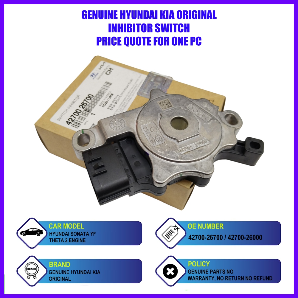 Hyundai Sonata YF Theta II Engine PreFacelift Genuine Hyundai Mobis Inhibitor Switch (42700