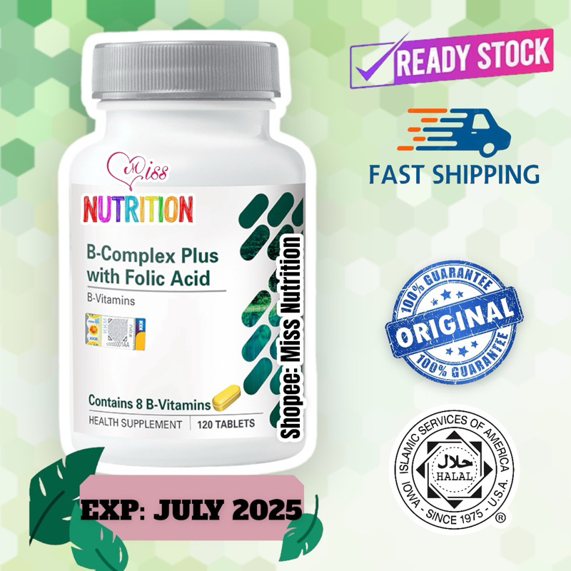 [JULY2025] SHAKLEE B-COMPLEX With Folic Acid (120 Tablets) STRESS ...