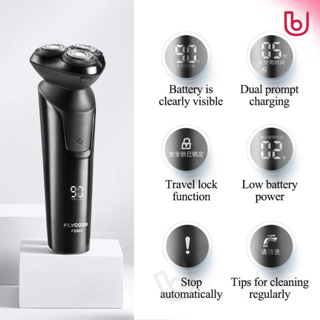 [READY STOCK] Flyco FS903 FS901 Men Shaver Electric Shaver IPX7 Level ...