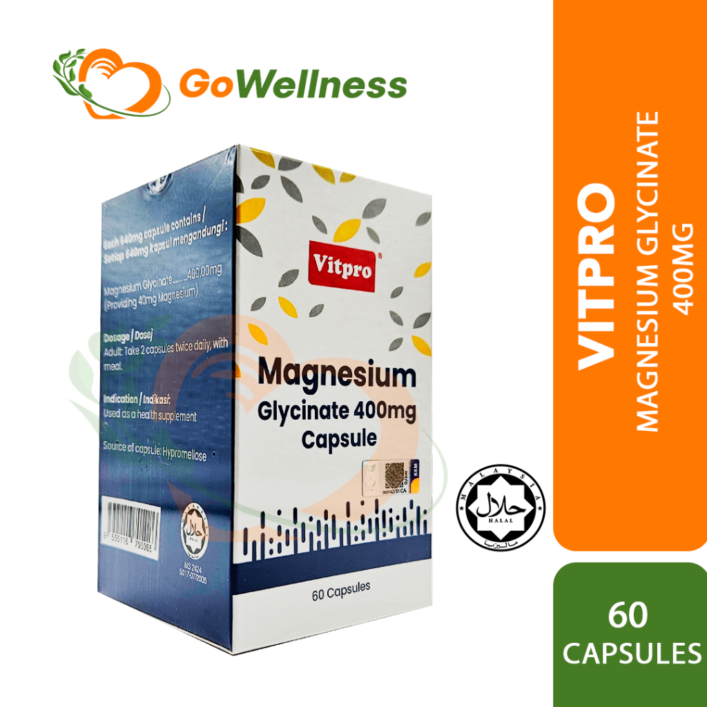 VITPRO MAGNESIUM GLYCINATE 400MG X 60S Improve Sleep Quality Reduce