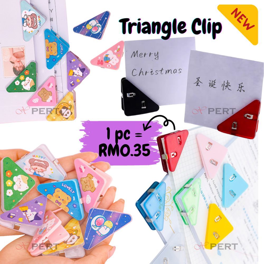10pcs Corner Paper Clip New Type Anti Folding Triangle Klip Kertas