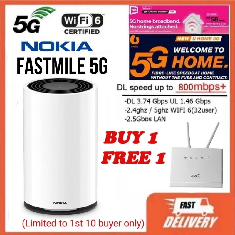 Umobile 5G HOME broadband modem FastMile 5G EE / 3UK Network Dual band