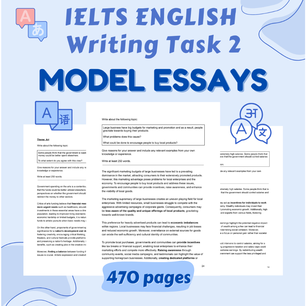 [PDF] IELTS Writing Task 2 and Speaking Model Essays Notes | Shopee ...