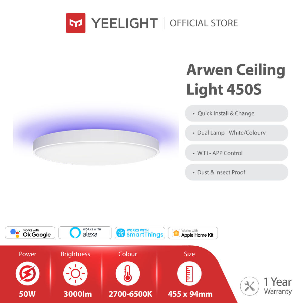 Yeelight Arwen Ceiling Light S Series | Model S450 S550 | Shopee Malaysia