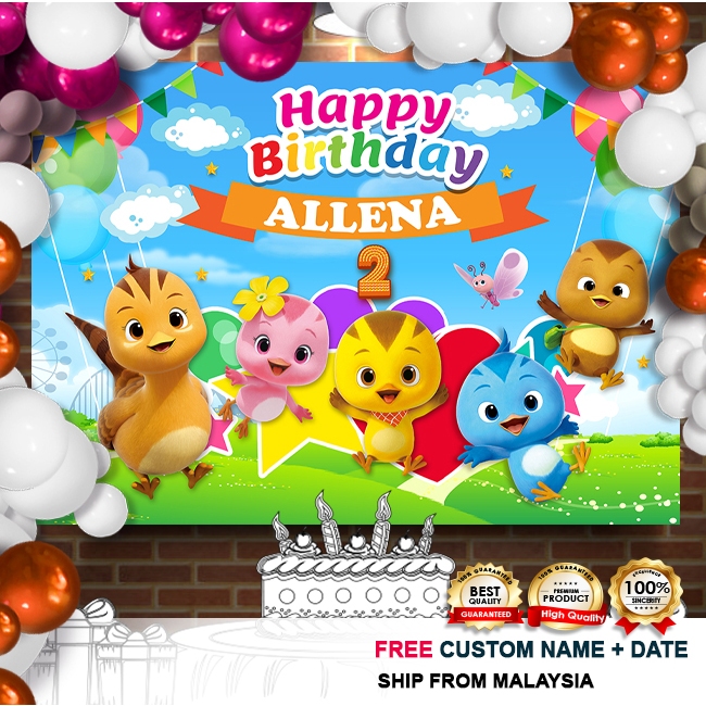 Birthday Banner / Birthday Backdrop / Hari Jadi - Katuri / Duck