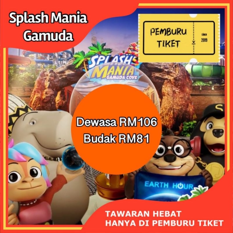[PM HARGA PROMO 15 OFF] Splash Mania Gamuda Cove Waterpark Ticket