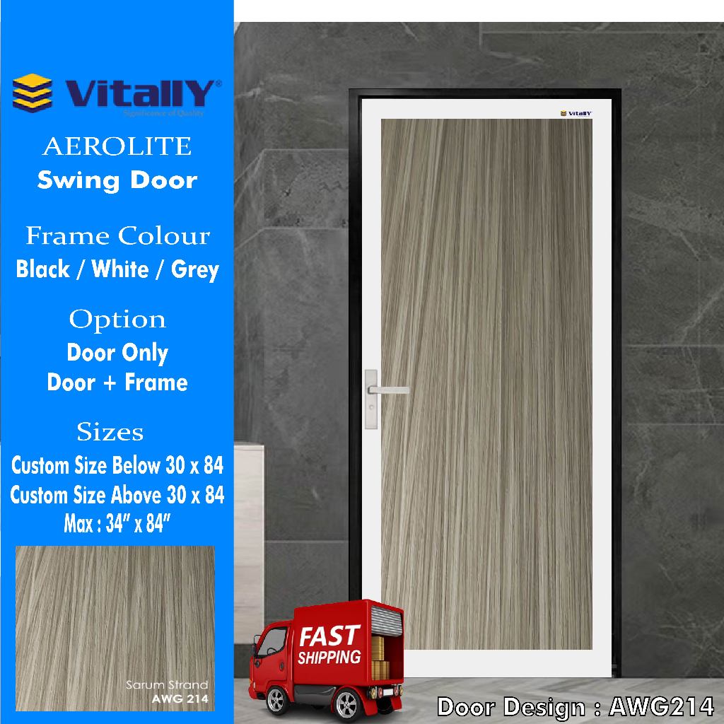 Vitally Aluminium Swing Door Vitally Custom Size (Max 34 x 83) Pintu