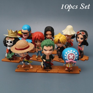6pcs Anime One Piece Mini Action Figure Building Blocks Set Luffy Zoro  Robin Nami Cartoon Small Figures Toys