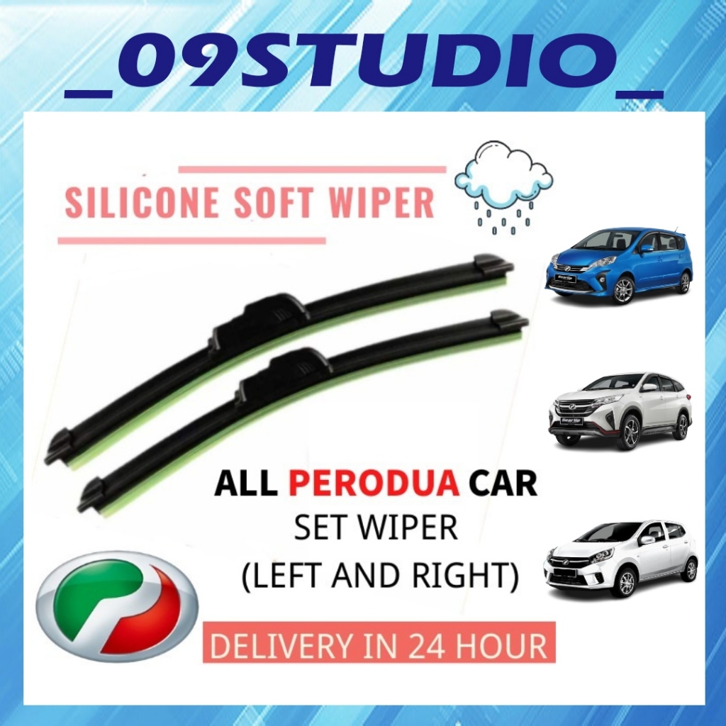 Soft Rubber Wiper (2pcs/Set) for Perodua Ativa/Alza/Aruz/Axia/Bezza ...