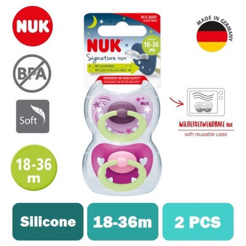 NUK Puting Orthodontic Latex / Silicone Soother / Pacifier Happy Kids