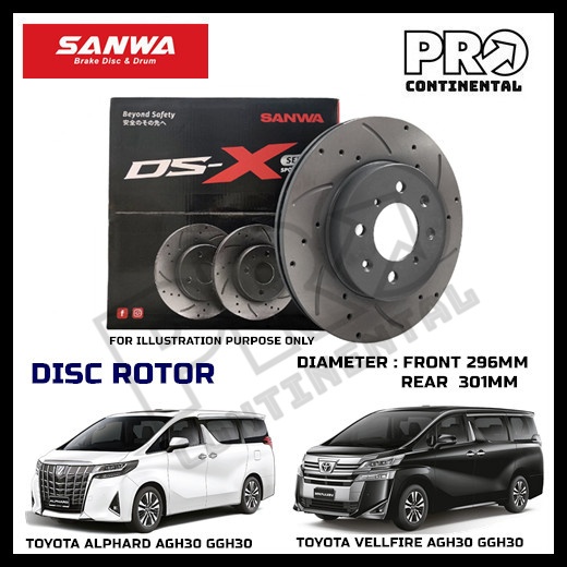 SANWA SPORT JAPAN TOYOTA ALPHARD VELLFIRE AGH30 FRONT REAR DRILLED ...