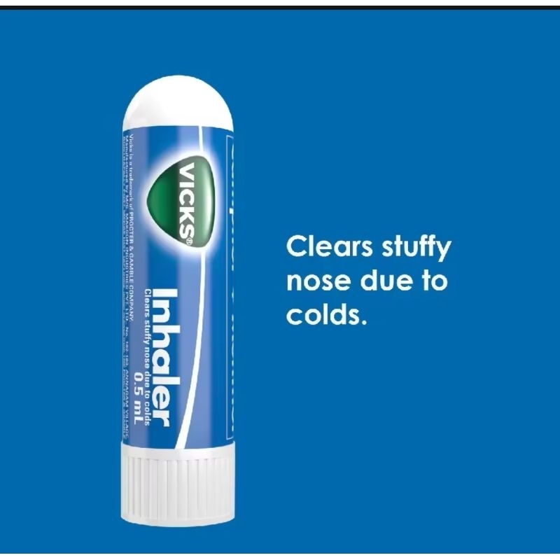Vicks Inhaler Clear Stuffy Nose Due to Colds 0.5ml EXP Date Feb 2024
