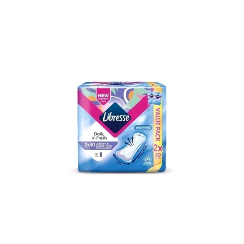 (FREE SHIPPING) Libresse Daily VFresh Longer and Wider Pantyliner (2 x