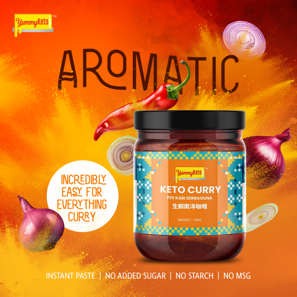 YUMMY KETO Curry Paste 190G INSTANT PASTE KETO NO SUGAR NO MSG [HALAL