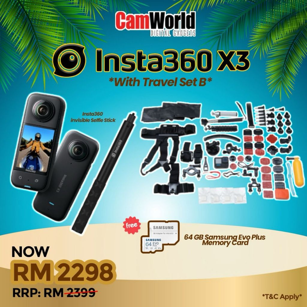 Insta360 / Insta 360 X3 With Travel Set B ( INSTA360 MALAYSIA ...