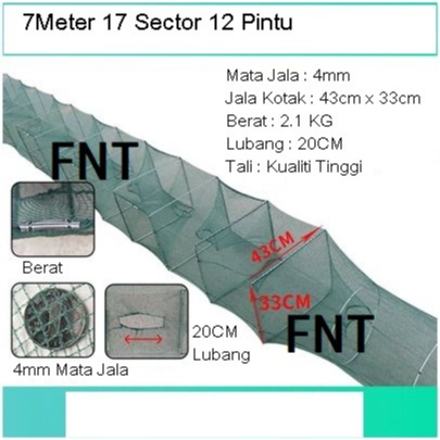 READY STOCK 7M (24 Kaki) 43CM x 33CM Argriculture Extra Besar Bubu Ikan ...