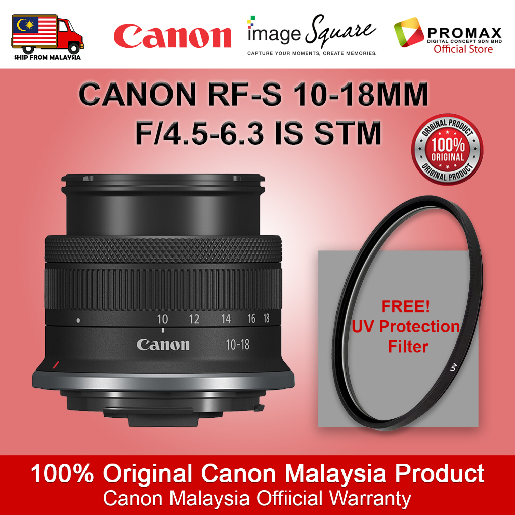 CANON RF-S 10-18MM F/4.5-6.3 IS STM (Original Canon Malaysia) | Shopee ...