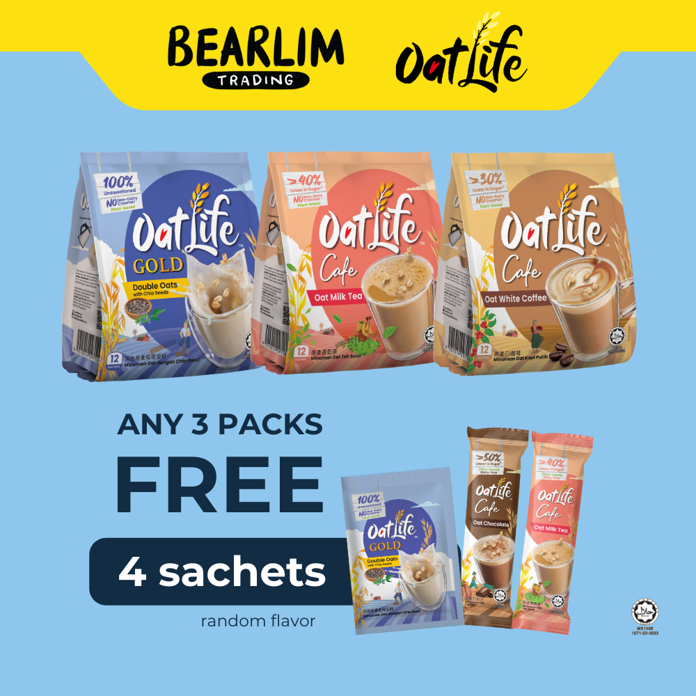 Oatlife Oat Milk Powder Bundle 国产燕麦奶 (12s X 3) Free 3x Sachets (random 