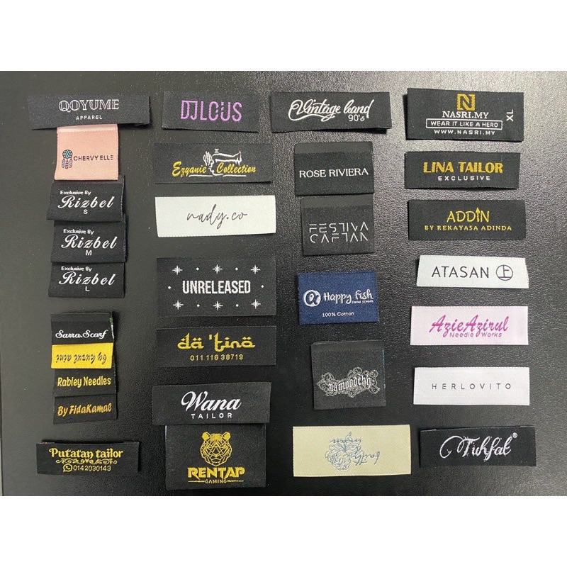 WOVEN LABEL / LABEL SULAM / LASER CUT LABEL | Shopee Malaysia