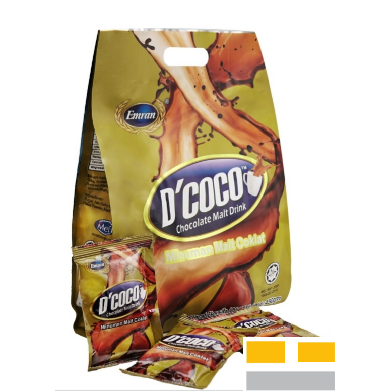 Emran D'coco Chocolate Malt Drink Pouch (15sachets) | Shopee Malaysia