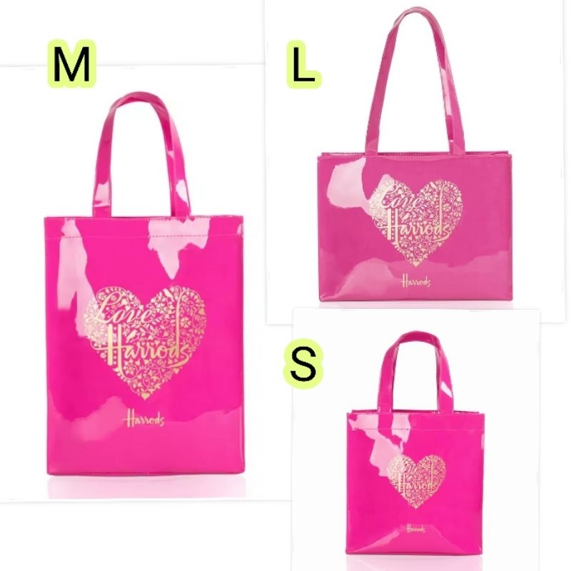 🌸 Harrods Tote Bag PVC Waterproof (Pink Love) Shopee Malaysia