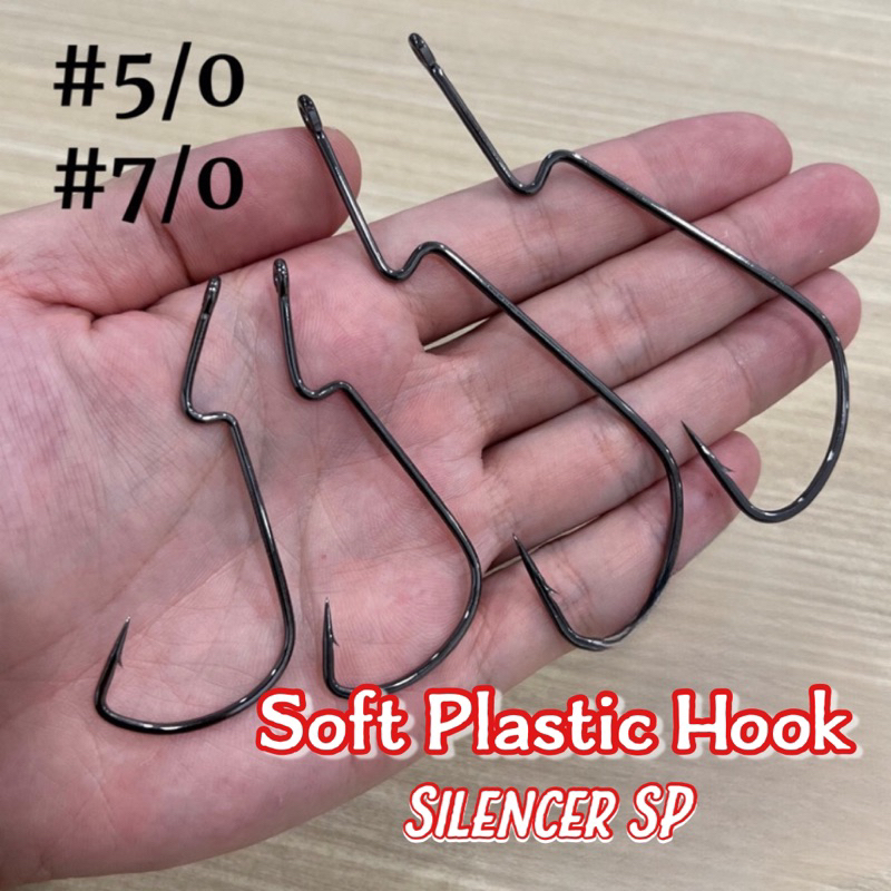 KTE】HK037 1pc Baby Silencer Hook Weedless Hook Matakail Soft Plastik  Casting Haruan Toman Zman SP Hook Soft Plastic