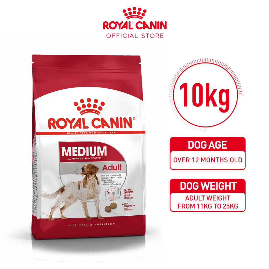 Royal Canin Medium Adult (10kg) Dry Dog Food Makanan Anjing - Size ...