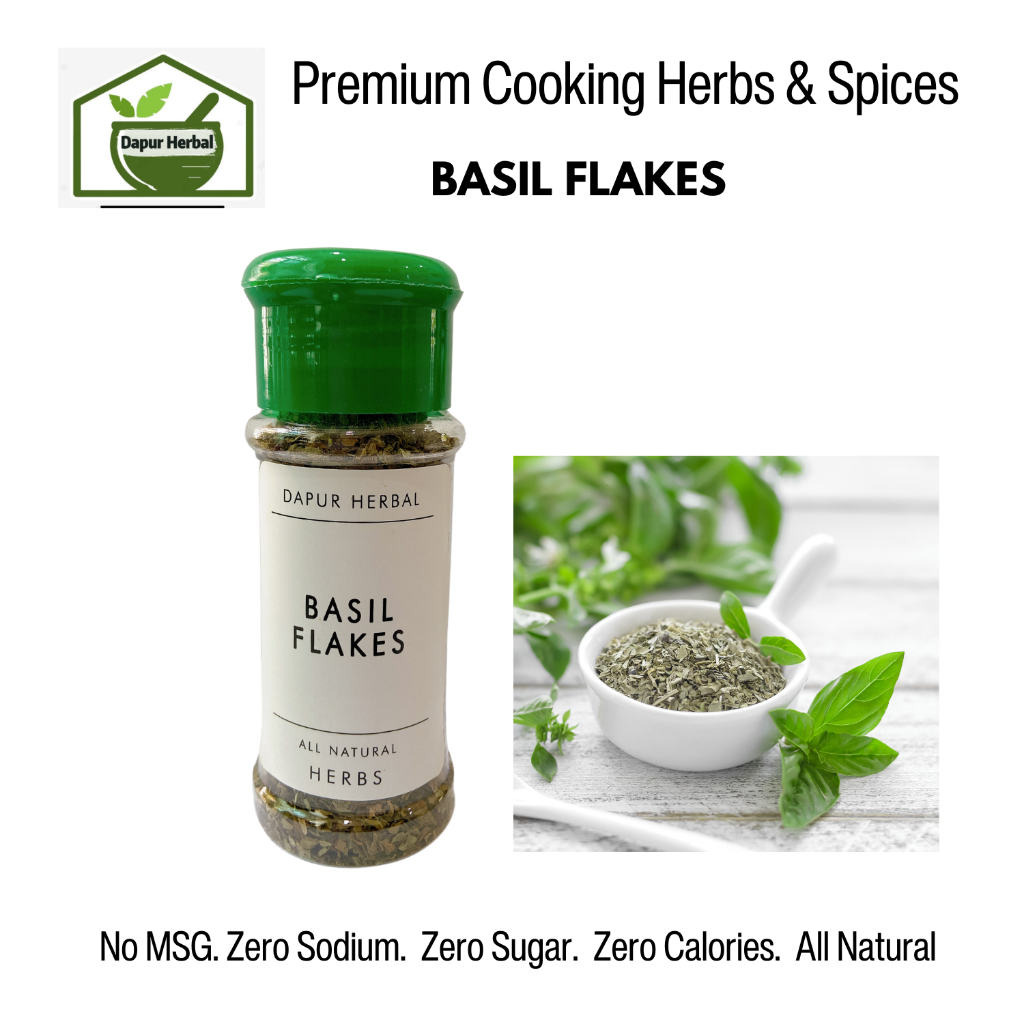 Dapur Herbal Dried Basil Flakes Daun Selasih Manis Kering 12gm