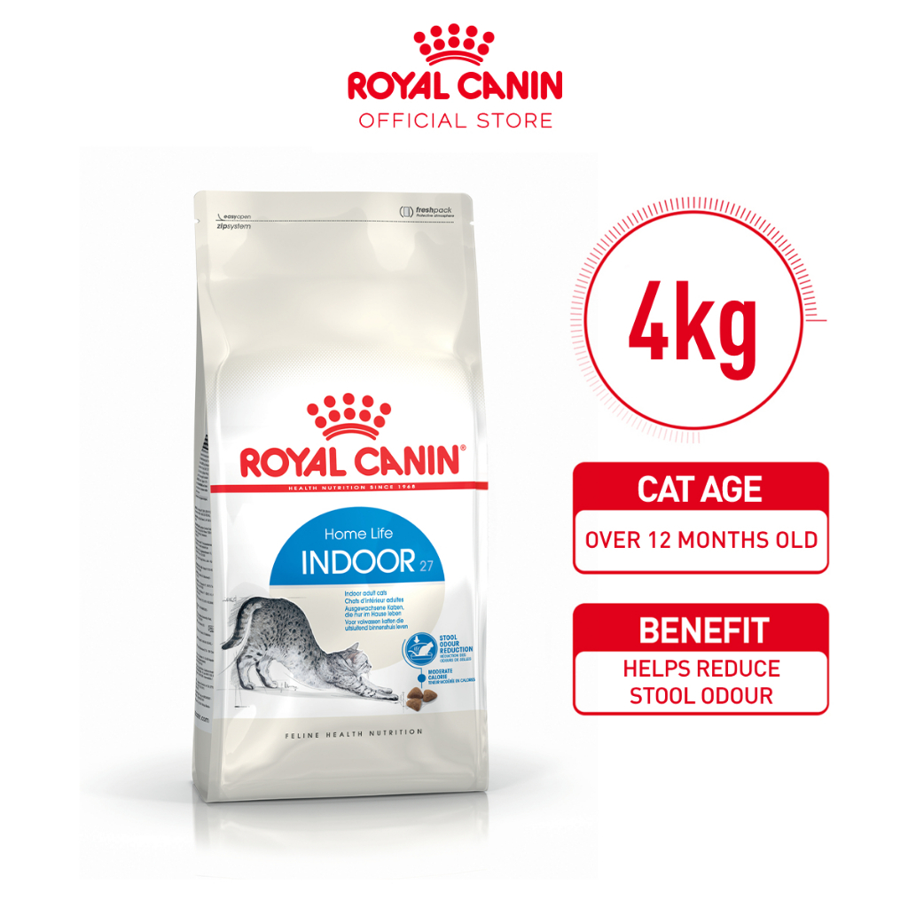 Royal Canin Indoor 27 Adult (4kg) Dry Cat Food Makanan Kucing - Feline ...