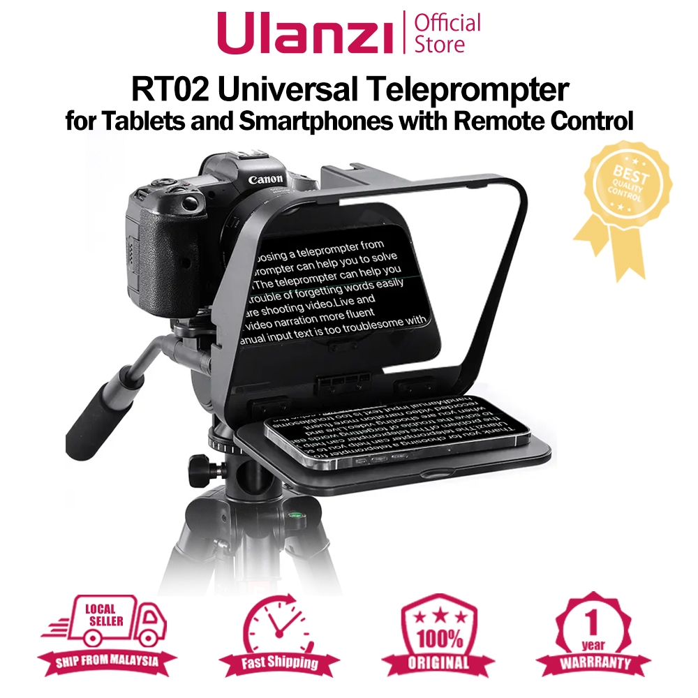 Ulanzi RT02 Universal Teleprompter for Tablets and Smartphones with ...