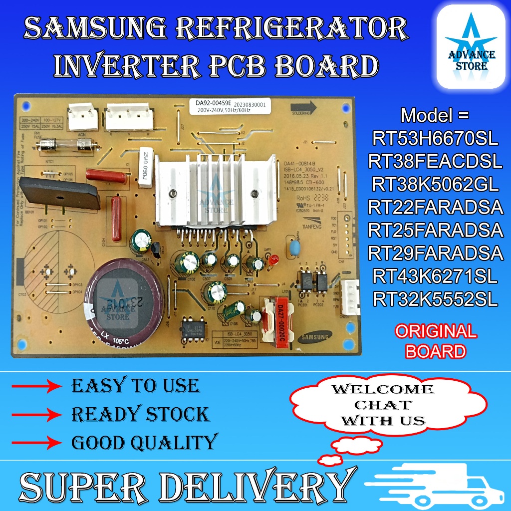 DA92-00459E SAMSUNG REFRIGERATOR INVERTER PCB BOARD RT32K5552SL ...