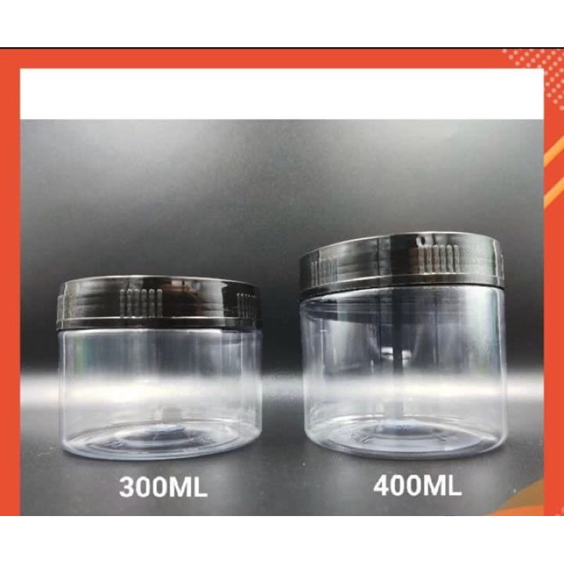 BP PLASTIC 300ML/400ML Black Cap Plastic Containers / Balang Kuih Raya ...