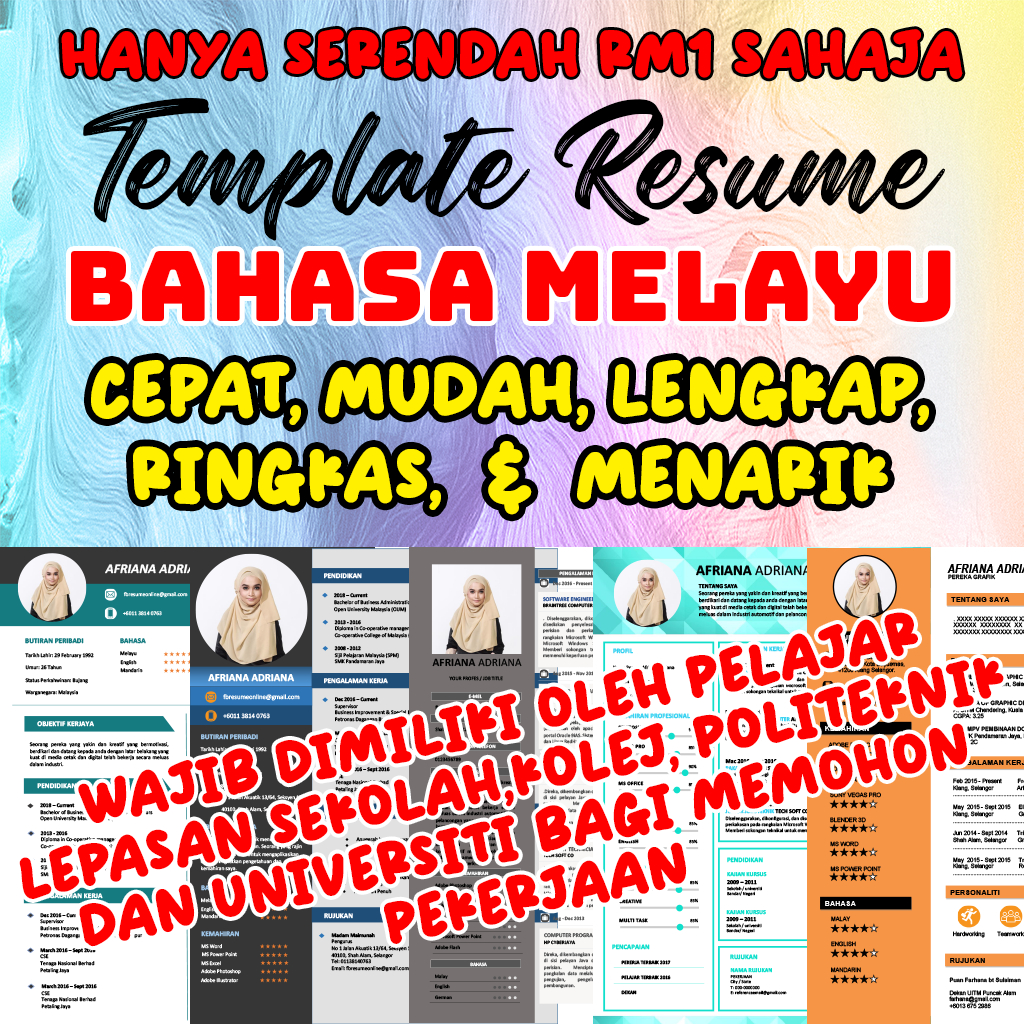 20 SET TEMPLATE RESUME amp VC MENARIK - My 11134207 7r98o Lpit90fy5ahd09