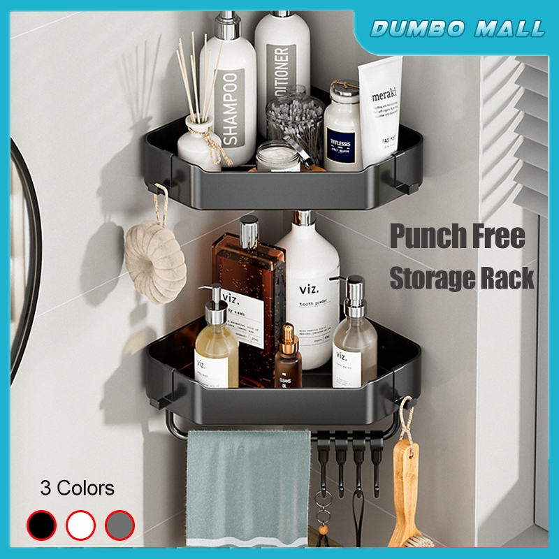 Bathroom Rack Toilet Shelf Storage Corner Rack Shower Organizer Wall ...