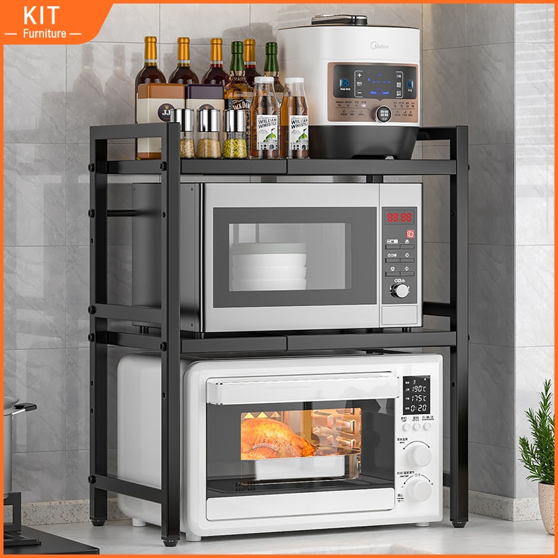 Microwave Kitchen Rack Rak Dapur Adjustable Retractable Seasoning Rack ...