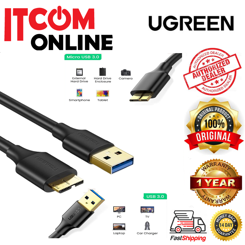 Ugreen Usb A M To Mirco Usb 30 Male 1 Meter Cable Ug Us130 10841 Black Shopee Malaysia 1537