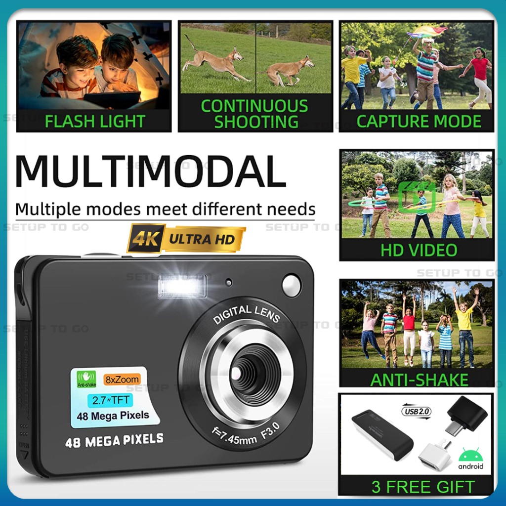 Digital Camera CCD48 1080P HD Video Child Camcorder 48MP Photo 8X Zoom