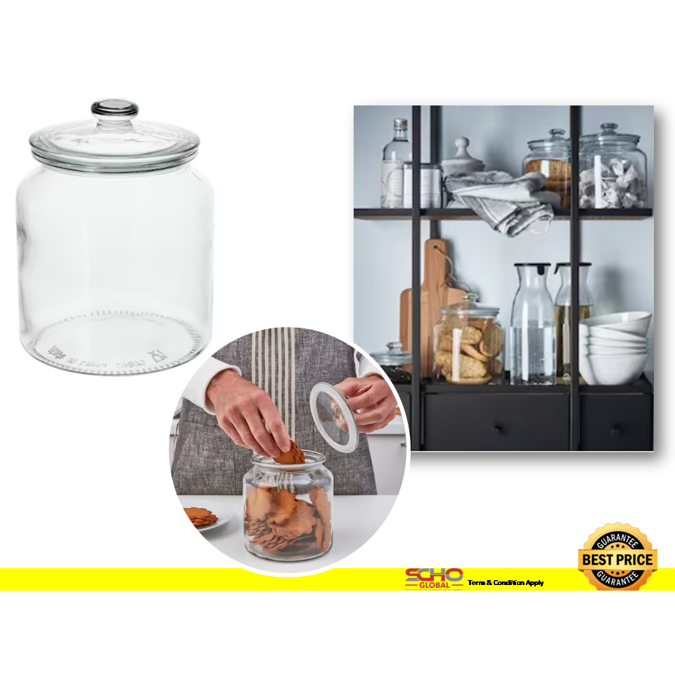 Ikea Vardagen Jar With Lid Clear Glass 19 L Shopee Malaysia 6969