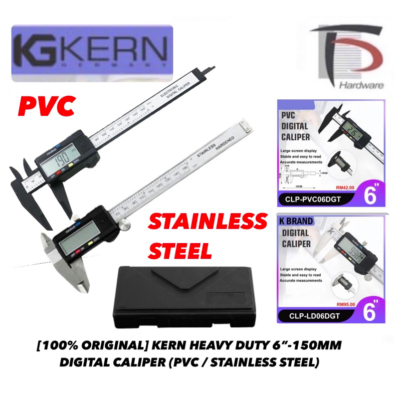 [100 ORIGINAL] KERN HEAVY DUTY 6”150MM DIGITAL CALIPER (PVC