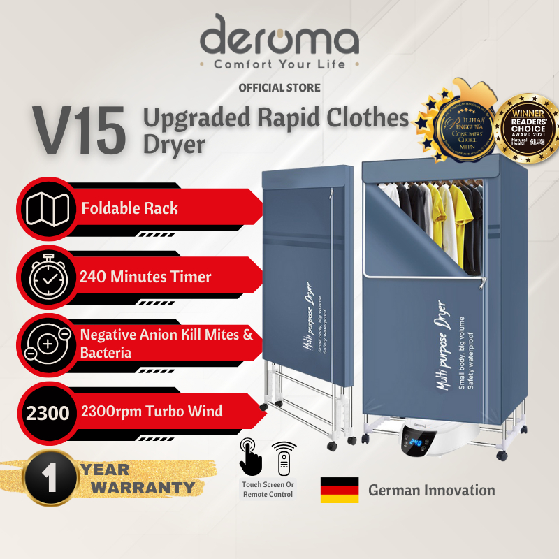 Deroma V10 V15 Clothes Dryer Electric Drying Machine Double Layer Rack