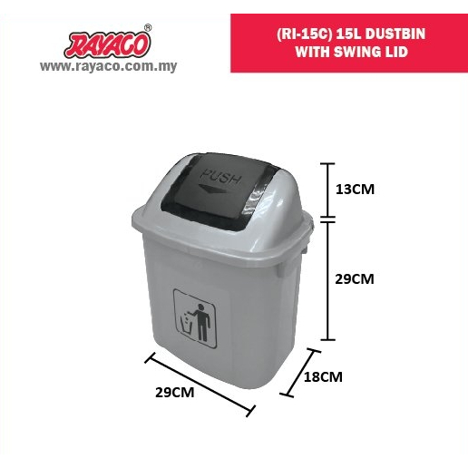 Italplast Bin Waste Bin Swing Top Lid Plastic 32 Litre (LID ONLY) - White