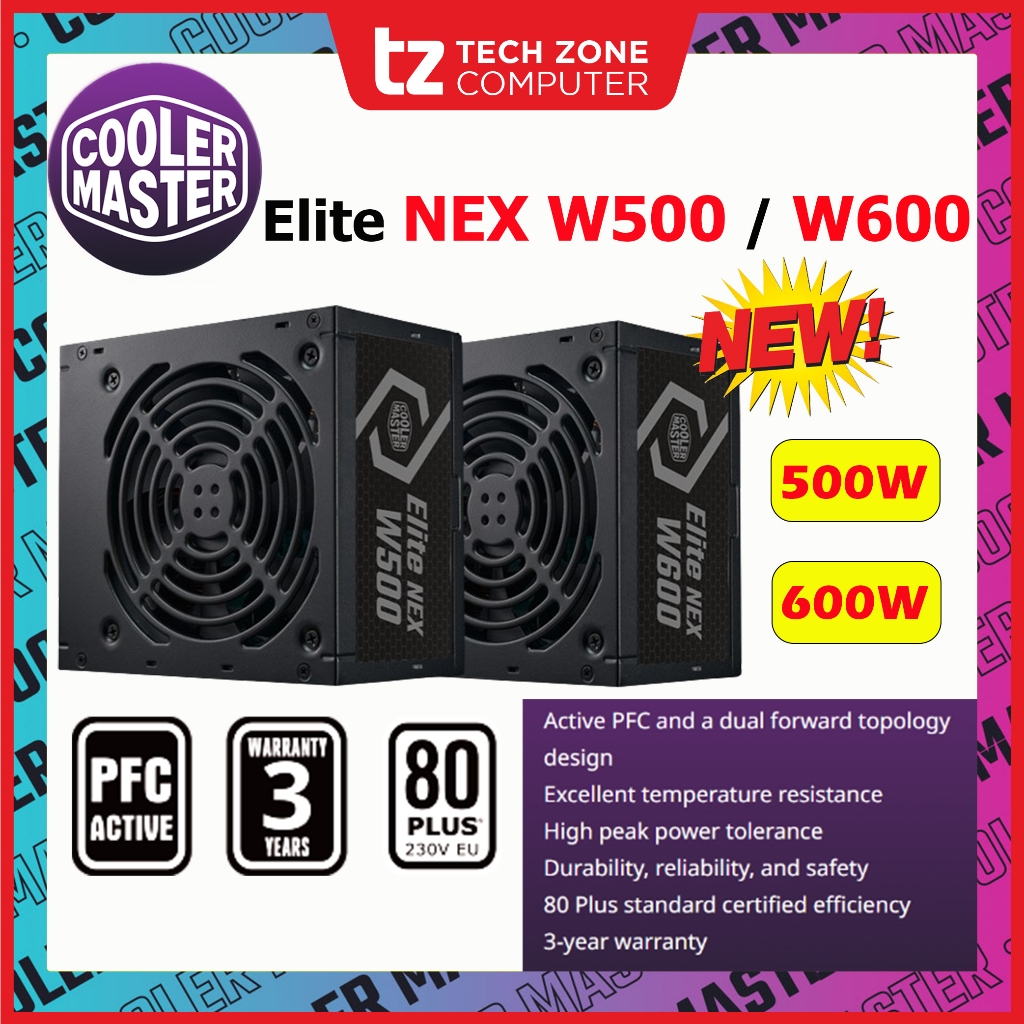 Cooler Master Elite Nex White W500 500w W600 600w 80 Plus 230v Power Supply Mpw 5001 Acbw 9552