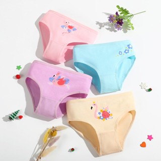 2-12years) 4pcs Baby Girl Underwear Cotton Soft Kid Panties Seluar