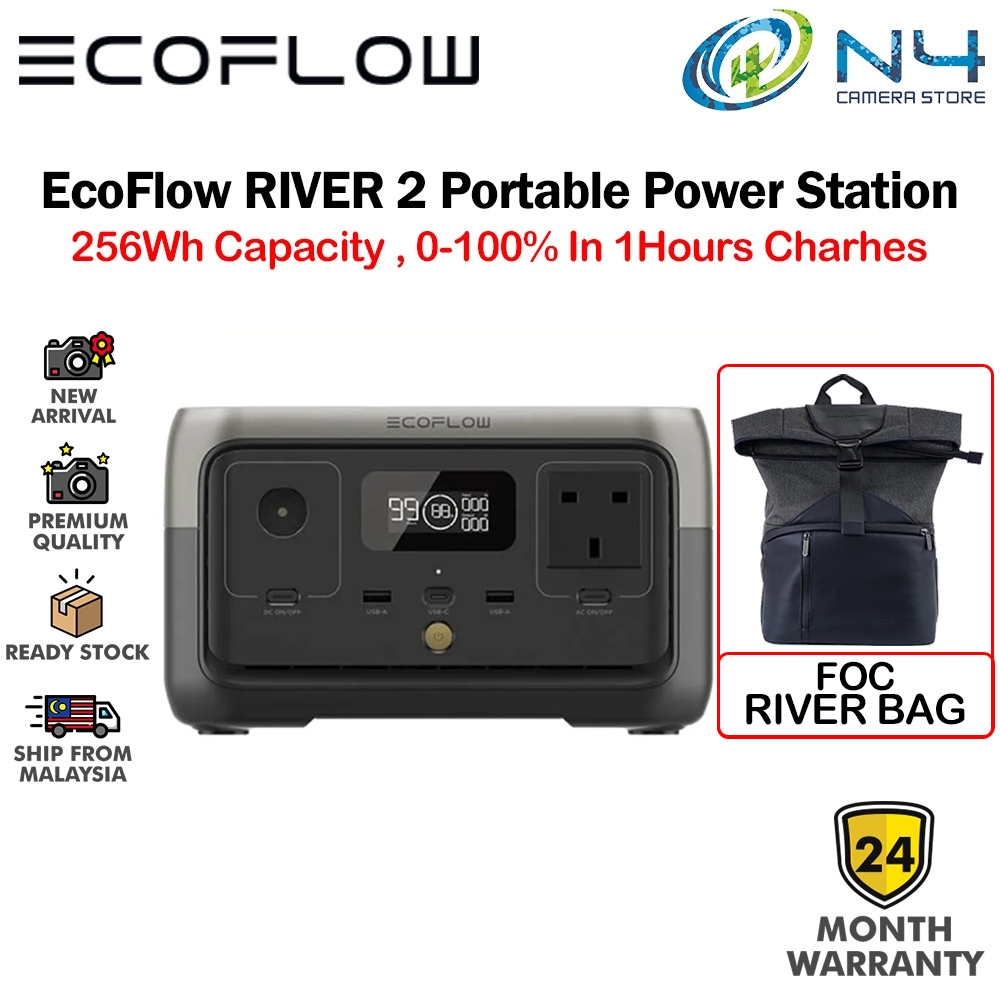 EcoFlow RIVER 2 Portable Power Station 300W 256Wh Fastest Charging ...