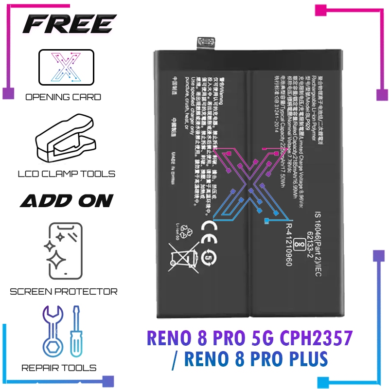 Battery Bateri Blp929 For Reno 8 Pro 5g Cph2357 Reno 8 Pro Plus Battery 2250 Mah Shopee 9572